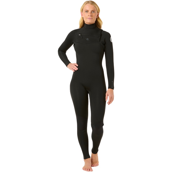 Roupa De Mergulho Rip Curl Dawn Patrol Feminina 2026 Com Chest Zip 4/3mm 160WFS - Black